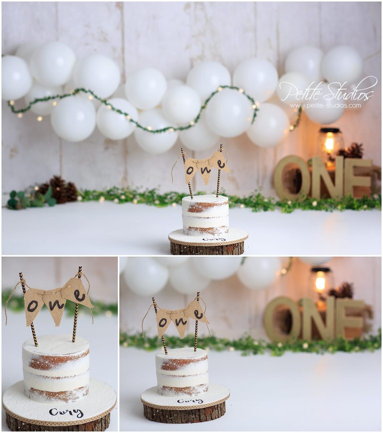 White, rustic cake smash