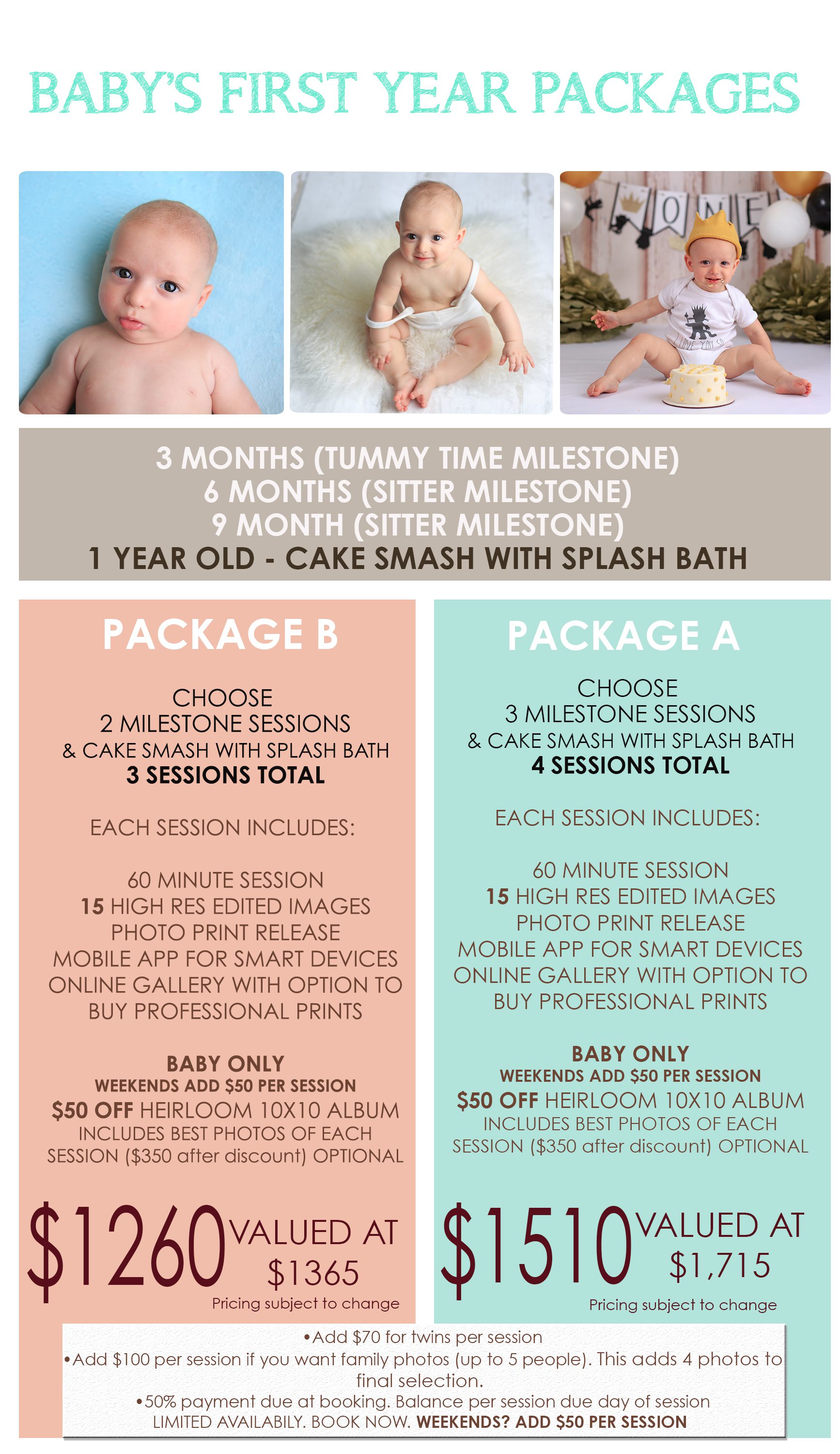 Baby' First Year Photo Packages