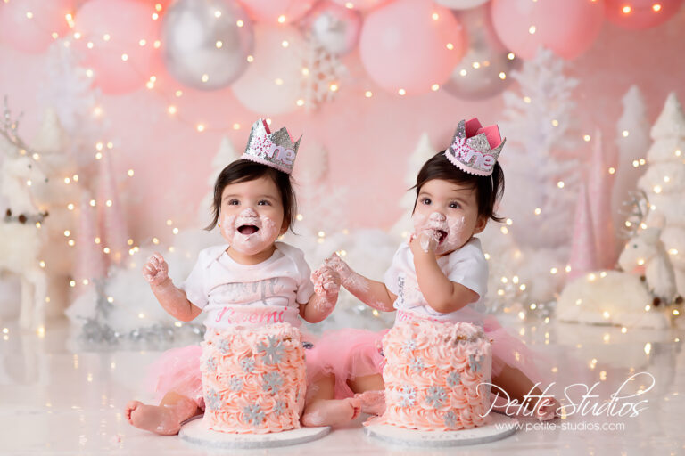 Twins First Birthday Baby Photographer Cake Smash Naperville Chicago Illinois